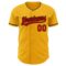 Custom Gold Red-Black Authentic Baseball Jersey