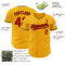 Custom Gold Red-Black Authentic Baseball Jersey