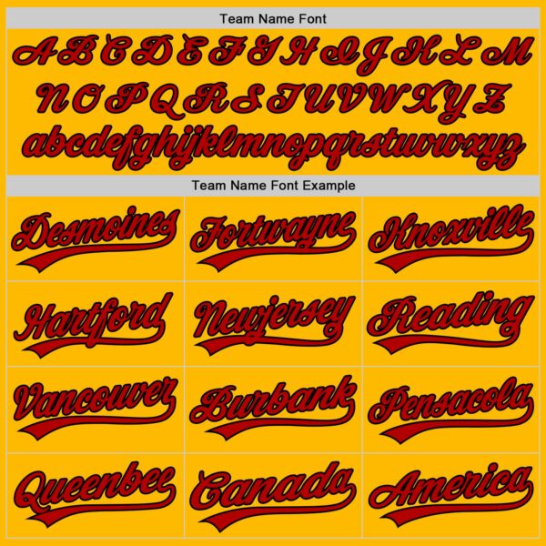 Custom Gold Red-Black Authentic Baseball Jersey