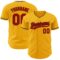 Custom Gold Red-Black Authentic Baseball Jersey