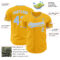 Custom Gold Light Blue-White Authentic Baseball Jersey