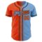Custom Light Blue Orange-Black Authentic Gradient Fashion Baseball Jersey