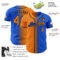 Custom Thunder Blue Bay Orange-Black Authentic Gradient Fashion Baseball Jersey