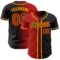 Custom Black Red-Gold Authentic Gradient Fashion Baseball Jersey
