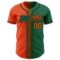 Custom Kelly Green Orange-Black Authentic Gradient Fashion Baseball Jersey
