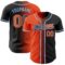 Custom Black Orange-Light Blue Authentic Gradient Fashion Baseball Jersey