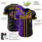 Custom Black Purple-Gold Authentic Gradient Fashion Baseball Jersey