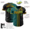 Custom Black Teal-Gold Authentic Gradient Fashion Baseball Jersey