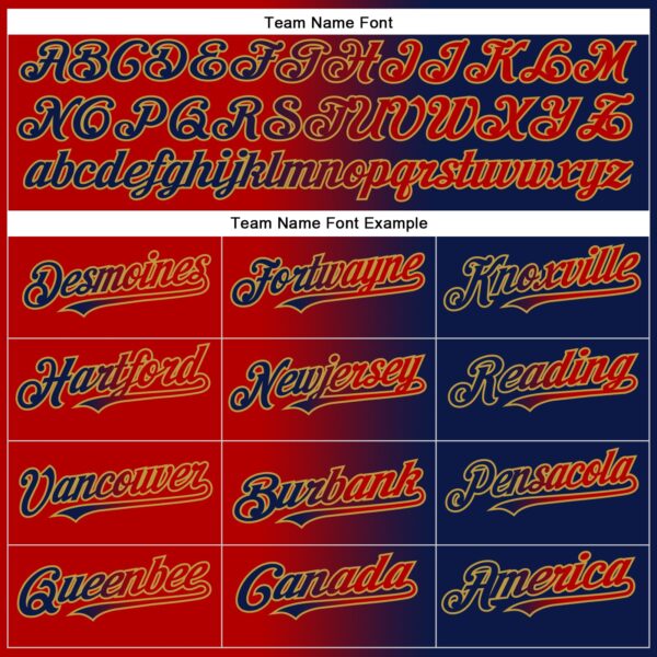 Custom Navy Red-Old Gold Authentic Gradient Fashion Baseball Jersey