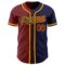Custom Navy Maroon-Gold Authentic Gradient Fashion Baseball Jersey
