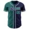 Custom Navy Teal-Gray Authentic Gradient Fashion Baseball Jersey