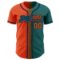 Custom Teal Orange-Navy Authentic Gradient Fashion Baseball Jersey