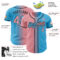 Custom Sky Blue Medium Pink-Black Authentic Gradient Fashion Baseball Jersey