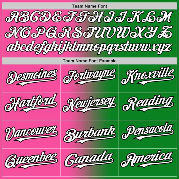 Custom Grass Green White Pink-Black Authentic Gradient Fashion Baseball Jersey