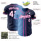 Custom Navy White Light Blue-Pink Authentic Gradient Fashion Baseball Jersey