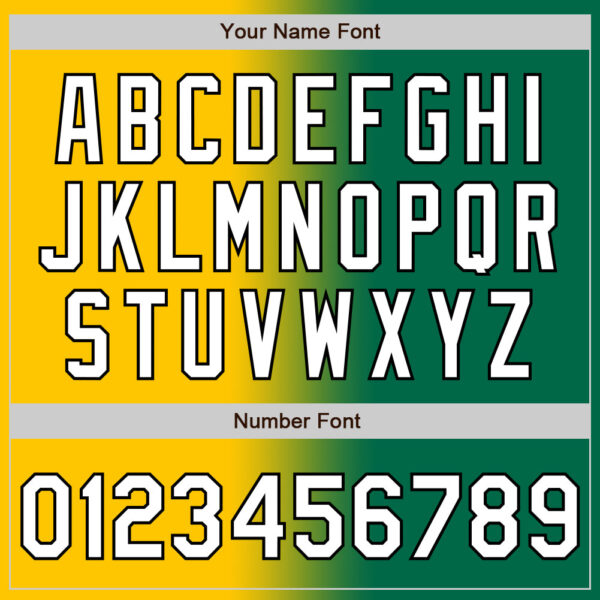 Custom Kelly Green White Yellow-Black Authentic Gradient Fashion Baseball Jersey