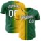 Custom Kelly Green White Yellow-Black Authentic Gradient Fashion Baseball Jersey