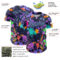 Custom Graffiti Pattern Navy-Light Blue Authentic Baseball Jersey