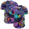 Custom Graffiti Pattern Navy-Light Blue Authentic Baseball Jersey
