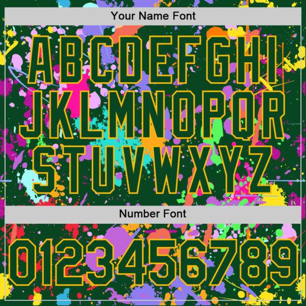 Custom Graffiti Pattern Green-Gold Authentic Baseball Jersey