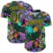 Custom Graffiti Pattern Green-Gold Authentic Baseball Jersey