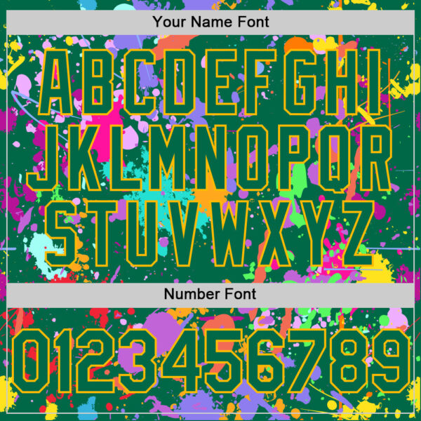 Custom Graffiti Pattern Kelly Green-Gold Authentic Baseball Jersey