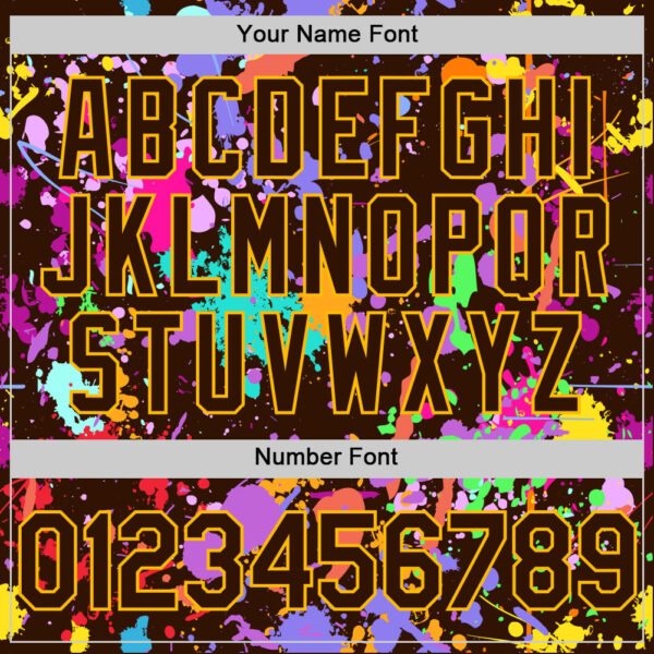 Custom Graffiti Pattern Brown-Gold Authentic Baseball Jersey
