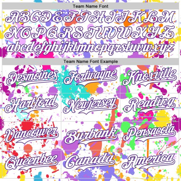 Custom Graffiti Pattern White-Purple Authentic Baseball Jersey