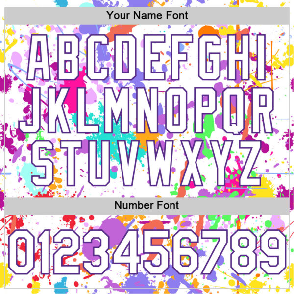 Custom Graffiti Pattern White-Purple Authentic Baseball Jersey