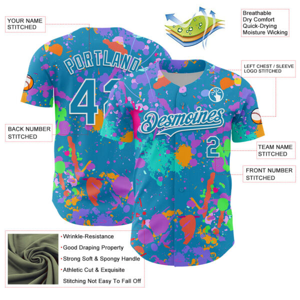 Custom Graffiti Pattern Panther Blue-White Authentic Baseball Jersey