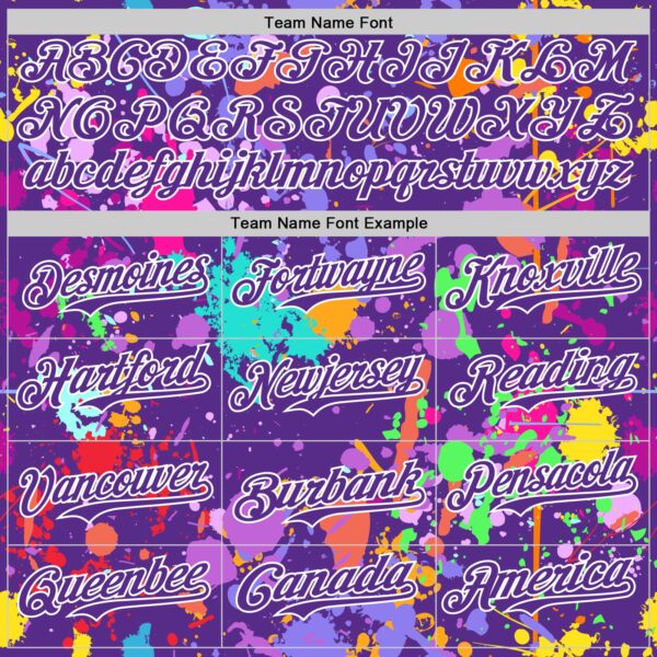 Custom Graffiti Pattern Purple-White Authentic Baseball Jersey