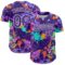 Custom Graffiti Pattern Purple-White Authentic Baseball Jersey
