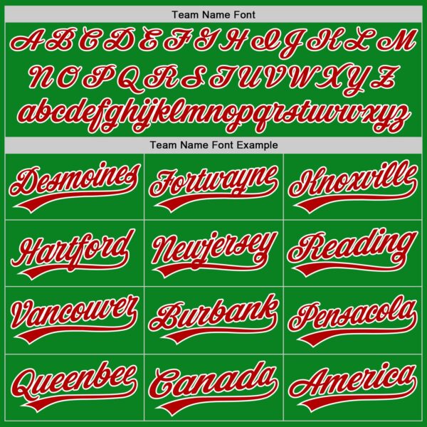 Custom Grass Green Red-White Authentic Baseball Jersey