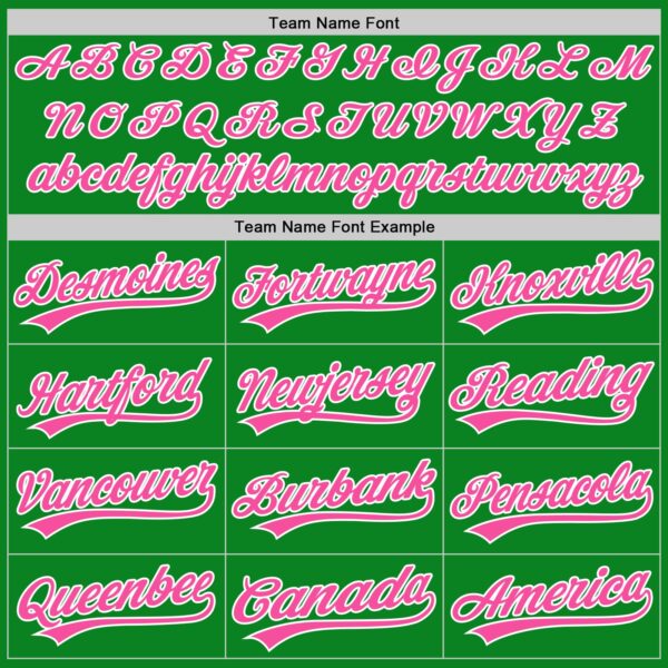 Custom Grass Green Pink-White Authentic Baseball Jersey