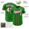 Custom Grass Green White-Pink Authentic Baseball Jersey