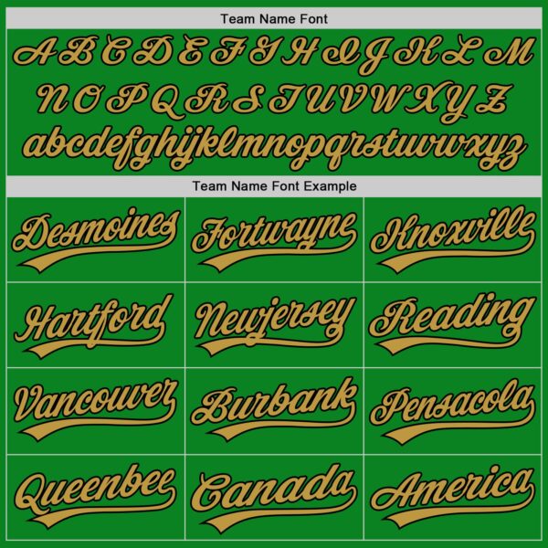 Custom Grass Green Old Gold-Black Authentic Baseball Jersey