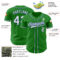 Custom Grass Green White-Royal Authentic Baseball Jersey