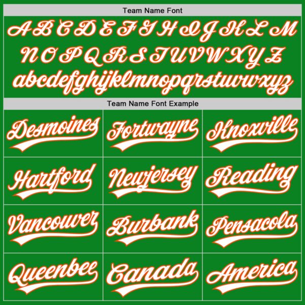 Custom Grass Green White-Orange Authentic Baseball Jersey