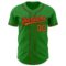 Custom Grass Green Orange-Black Authentic Baseball Jersey