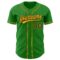 Custom Grass Green Black-Gold Authentic Baseball Jersey