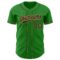 Custom Grass Green Black-Old Gold Authentic Baseball Jersey