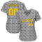 Custom Gray Gold-Black 3D Pattern Design Authentic Baseball Jersey