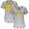 Custom Gray Gold-Black 3D Pattern Design Authentic Baseball Jersey