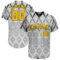 Custom Gray Gold-Black 3D Pattern Design Authentic Baseball Jersey