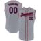 Custom Gray Navy-Red Authentic Sleeveless Baseball Jersey