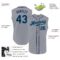 Custom Gray Navy-Teal Authentic Sleeveless Baseball Jersey