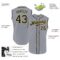 Custom Gray Navy-Gold Authentic Sleeveless Baseball Jersey