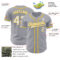 Custom Gray White-Yellow Authentic Baseball Jersey