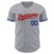Custom Gray Royal-Red Authentic Baseball Jersey