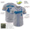 Custom Gray Royal-Teal Authentic Baseball Jersey